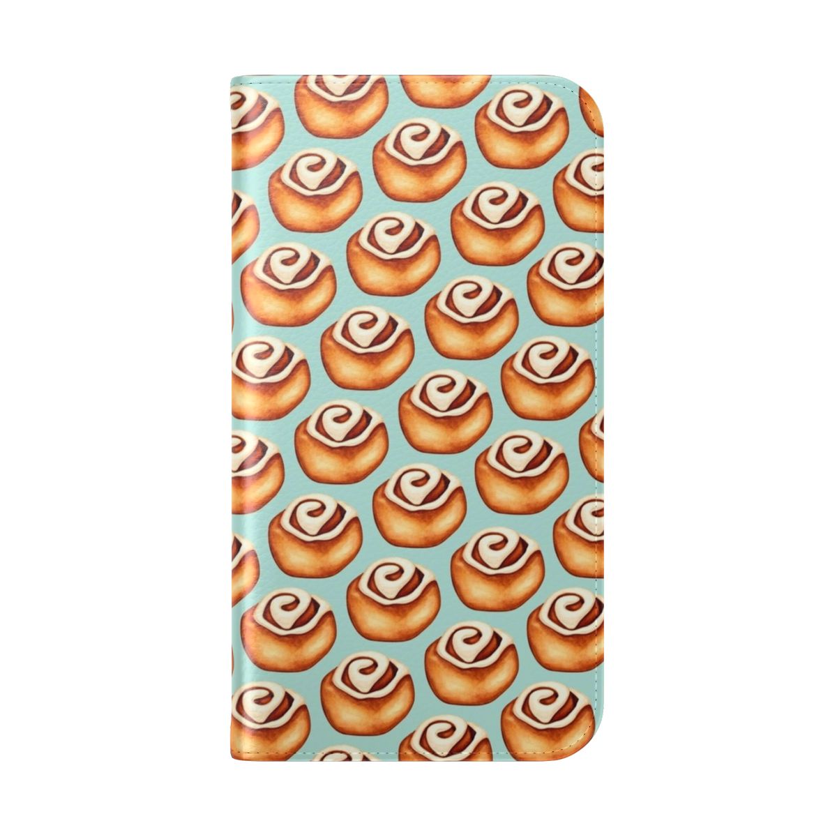 Cinnamon roll inspired blue flip cover phone case - Folded Back