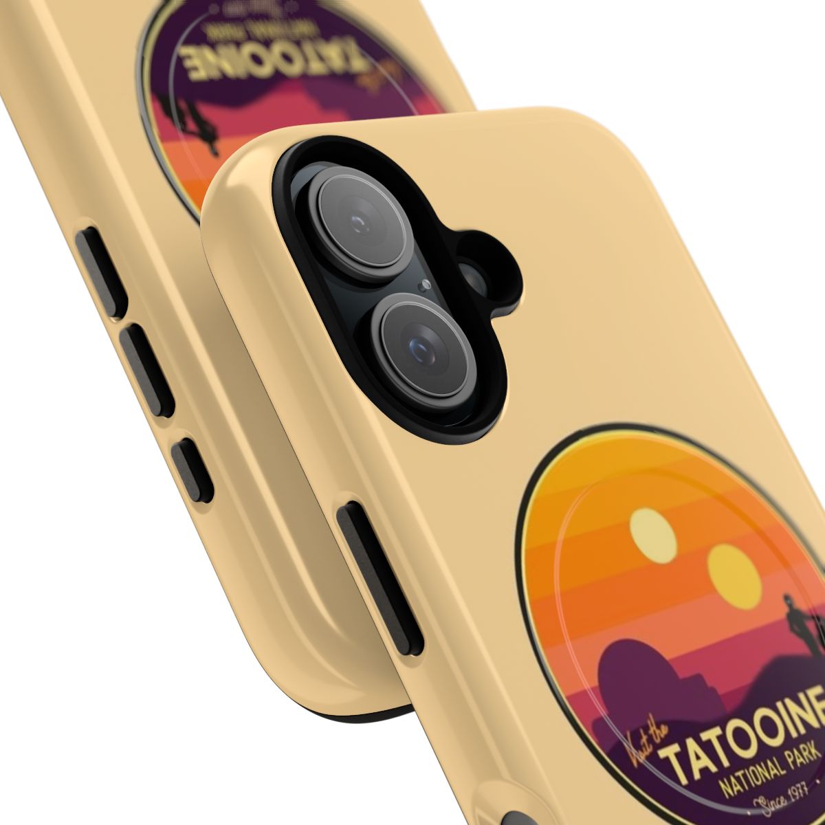 Magnetic tough phone case featuring the iconic landscape of Tatooine from the Star Wars universe - Detail