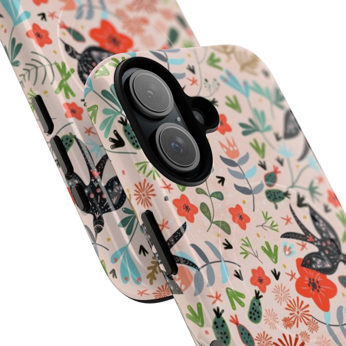 Floral phone case with beautiful botanical garden design - Detail