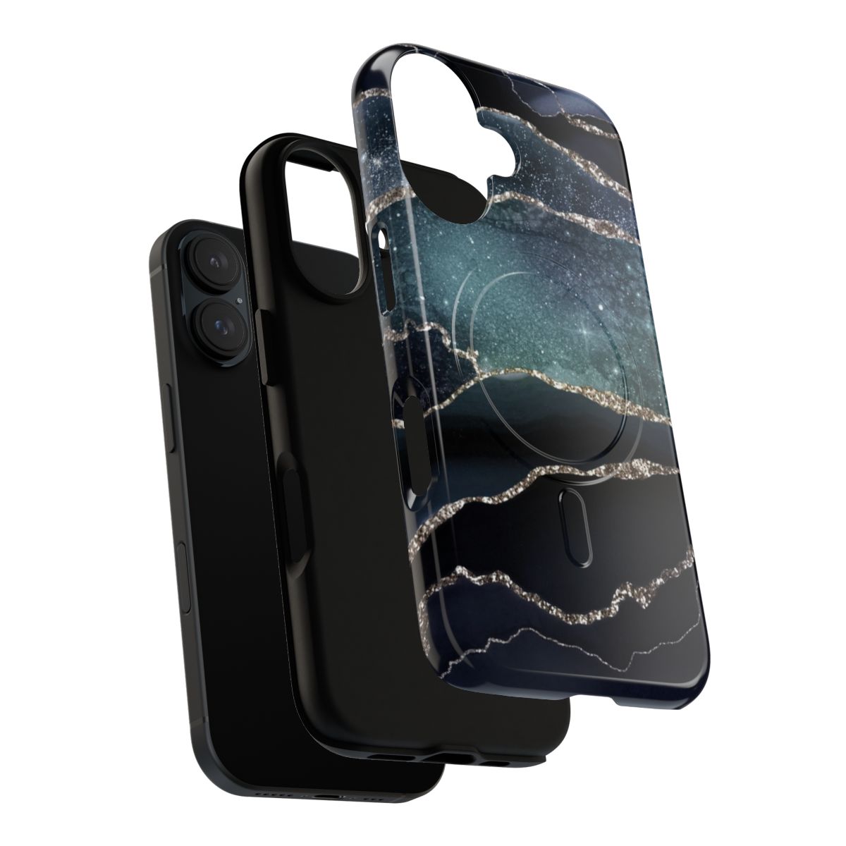 Faux marble galaxy phone case with a magnetic tough cover design - Layers