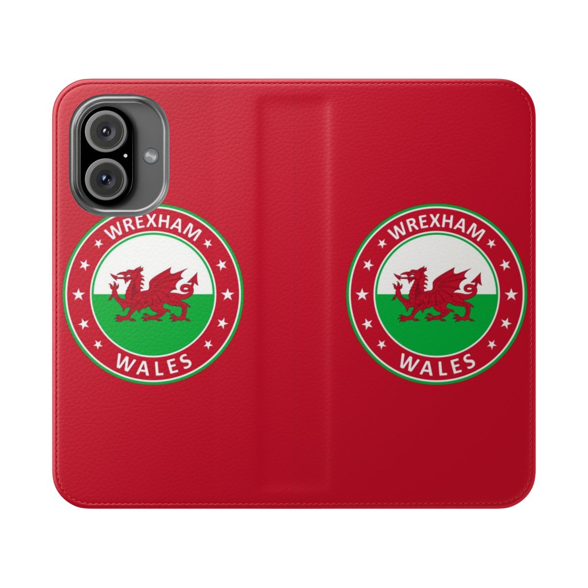 Wrexham Wales phone case featuring the red dragon design of the Welsh flag