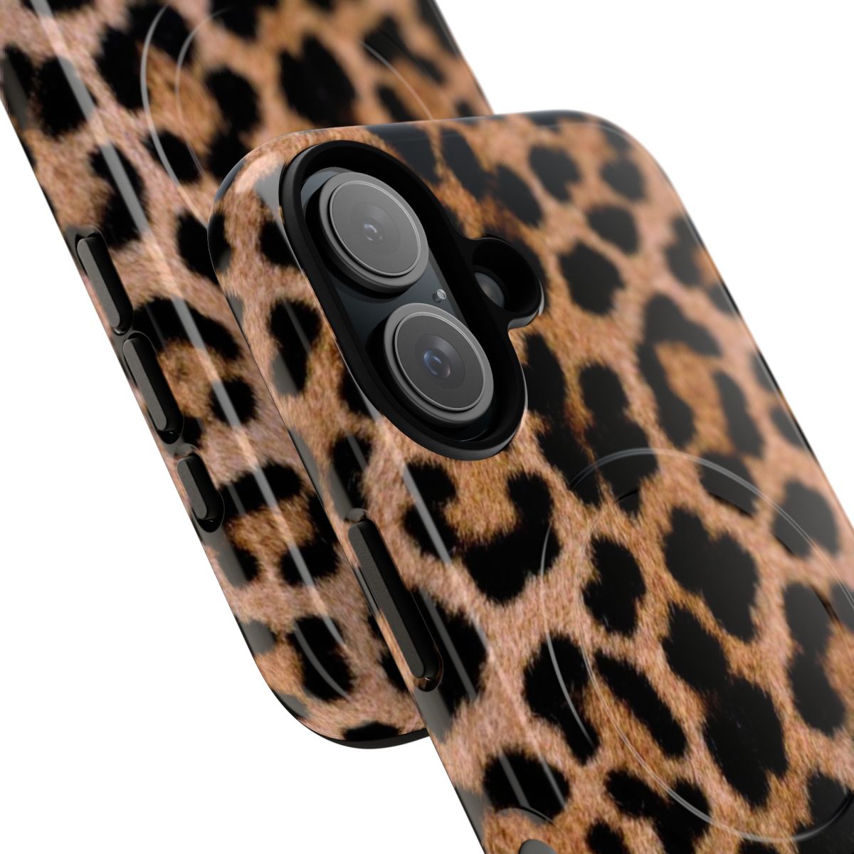 Cheetah and leopard print magnetic tough phone case - Detail