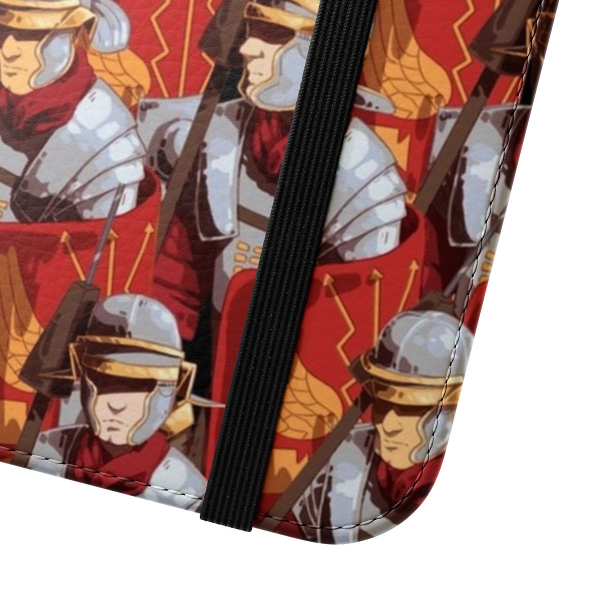 Stylish phone case featuring a bold legionary pattern inspired by ancient Rome - Close Up