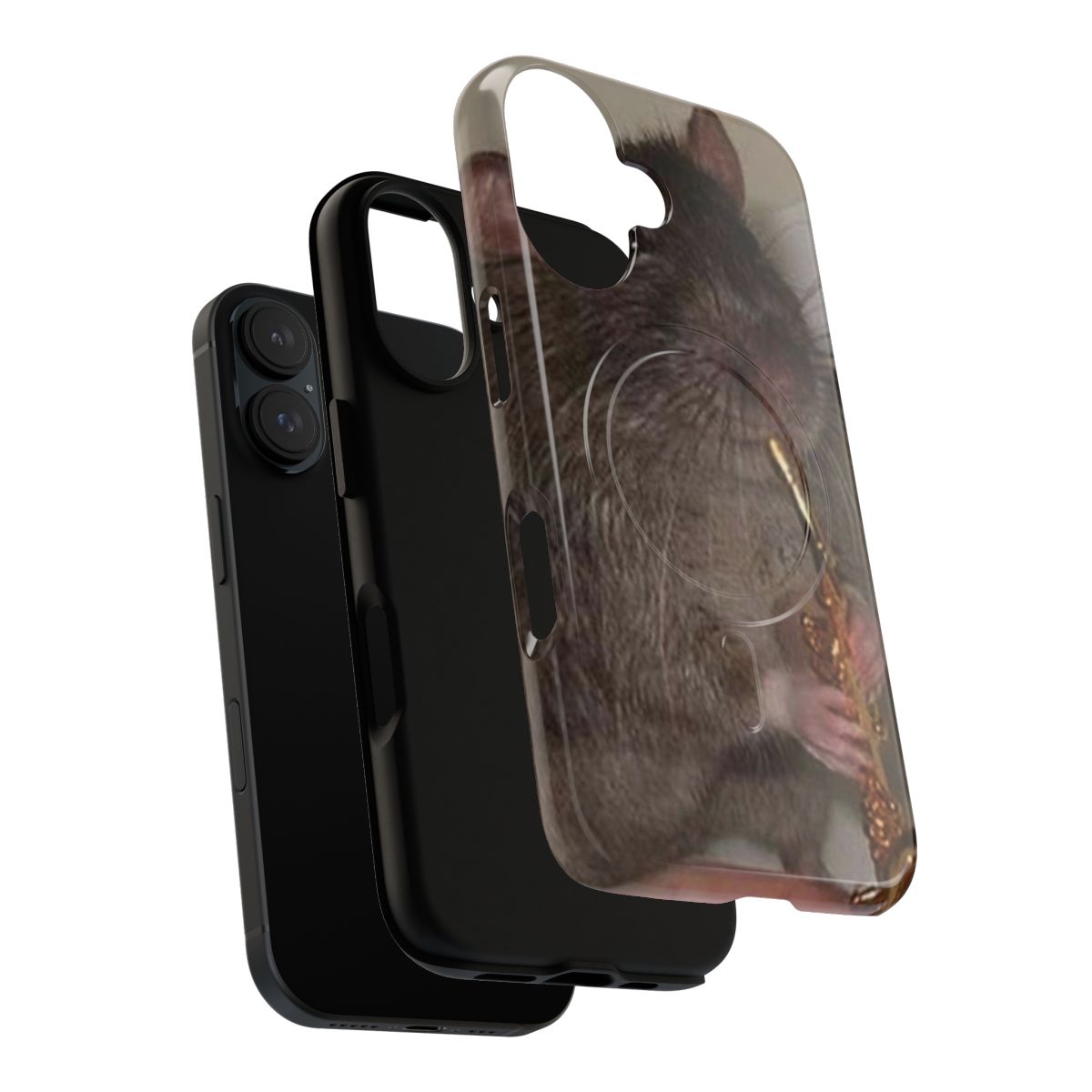 Magnetic tough phone case featuring a rat character and music-themed design - Layers