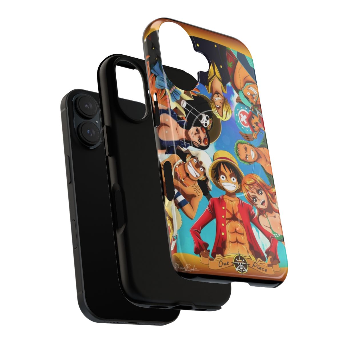 One Piece-themed phone case featuring characters from the popular anime/manga - Layers