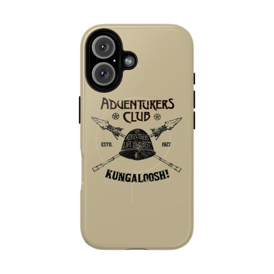 Adventurous club-inspired magnetic tough phone case with jungle cruise, tiki bar, and explorer designs