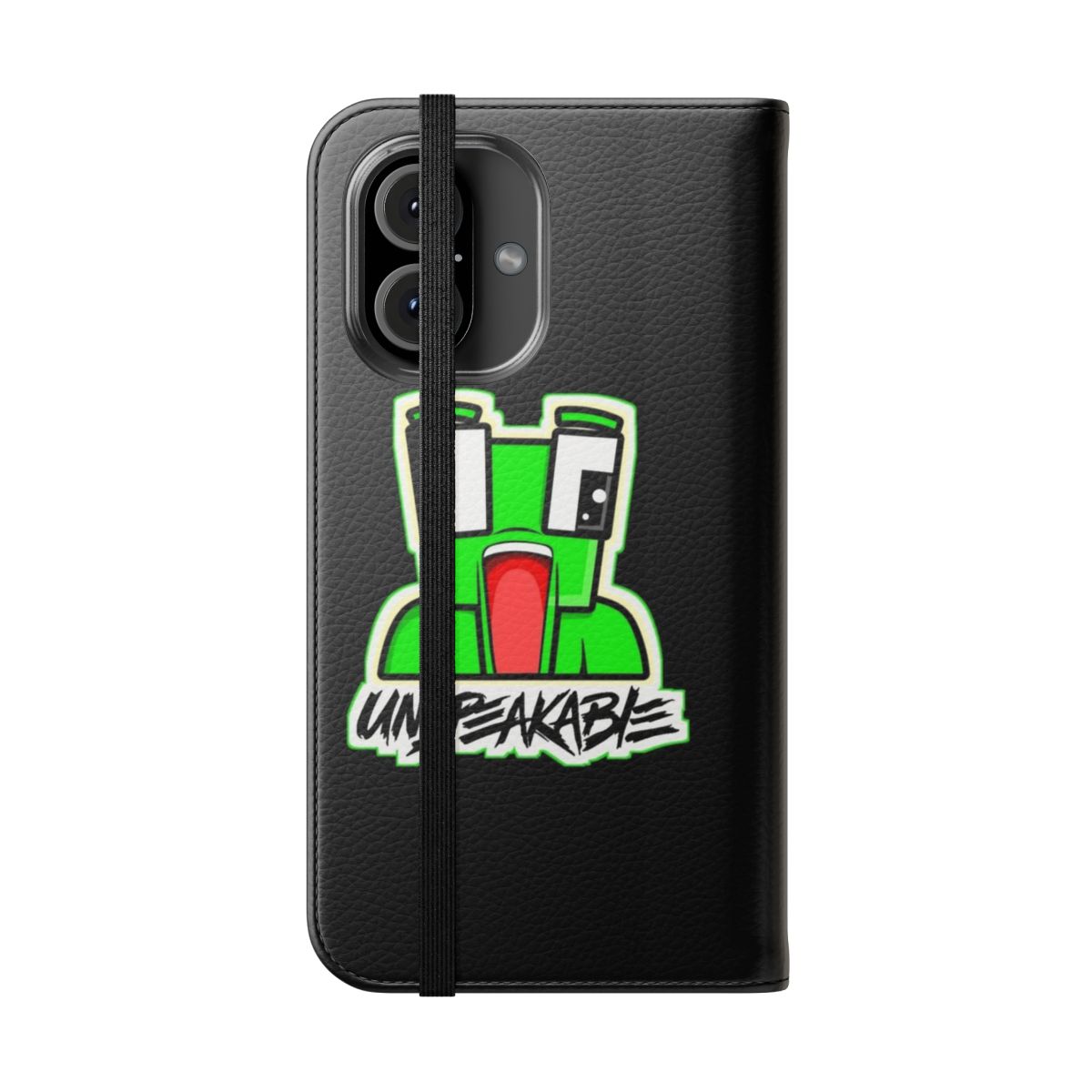 Unspeakable inspired 3D flip cover phone case with cool gaming and YouTube branding - Folded Front