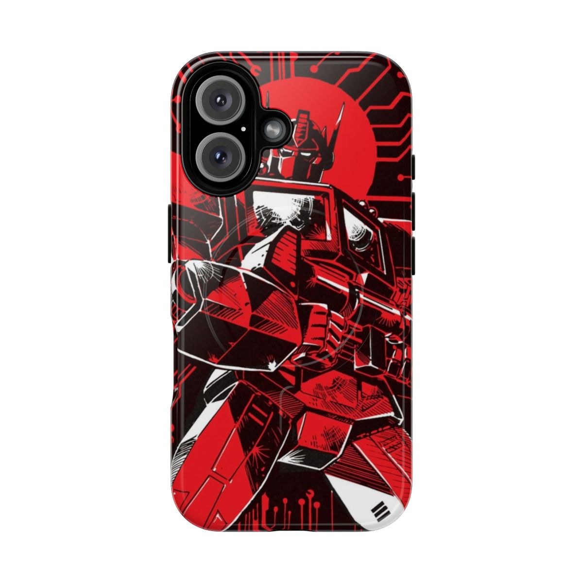 Transformer-inspired magnetic phone case with Cybertron, Autobot, and Decepticon designs