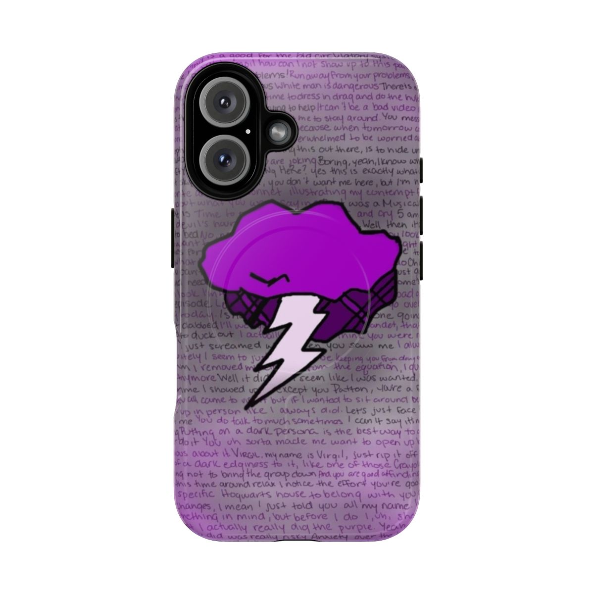 Anxiety awareness phone case with Virgil Sanders design