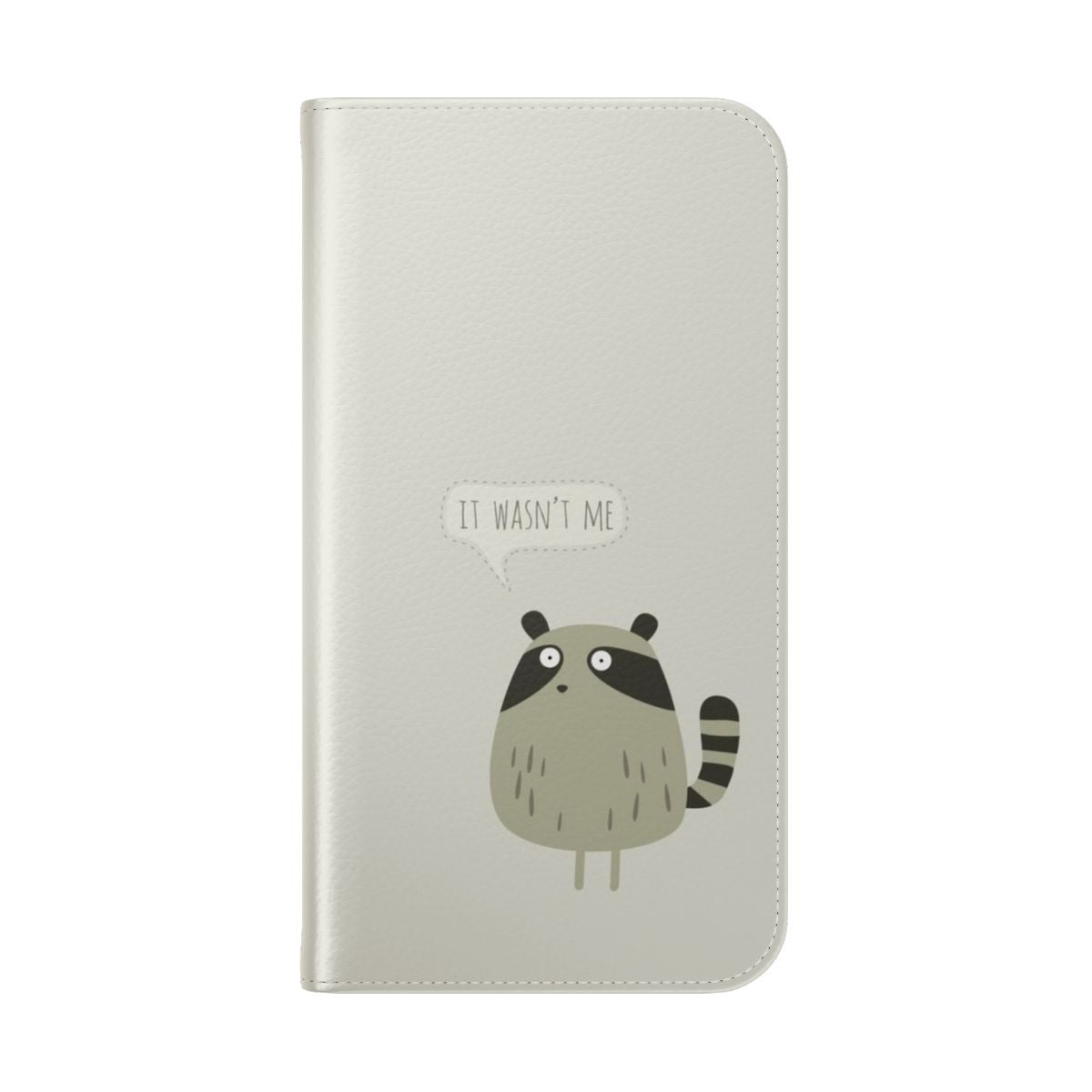 Colorful raccoon-themed phone case with a playful, artistic design - Folded Back