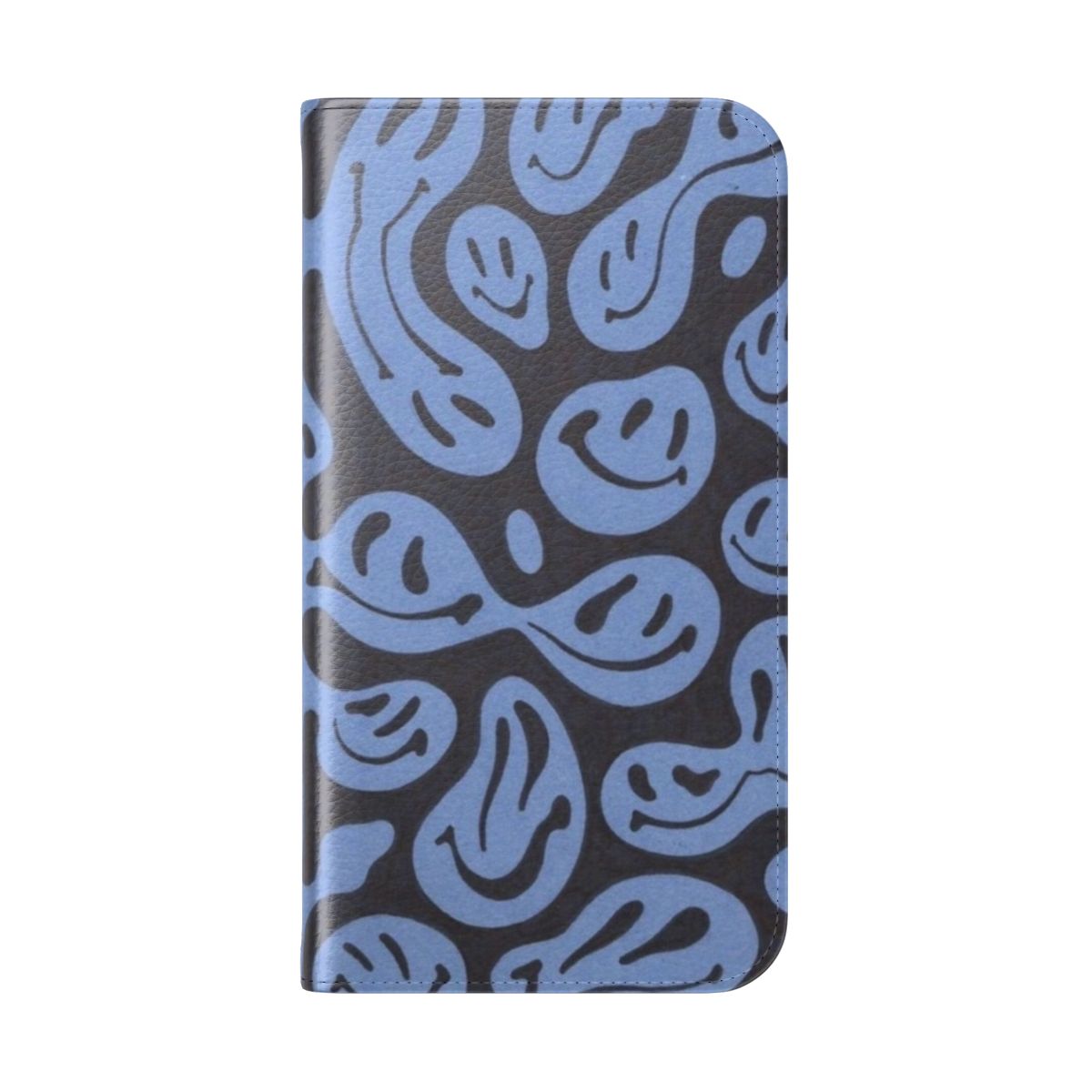 Stylish smiley face flip phone case with a cool, trendy design - Folded Back