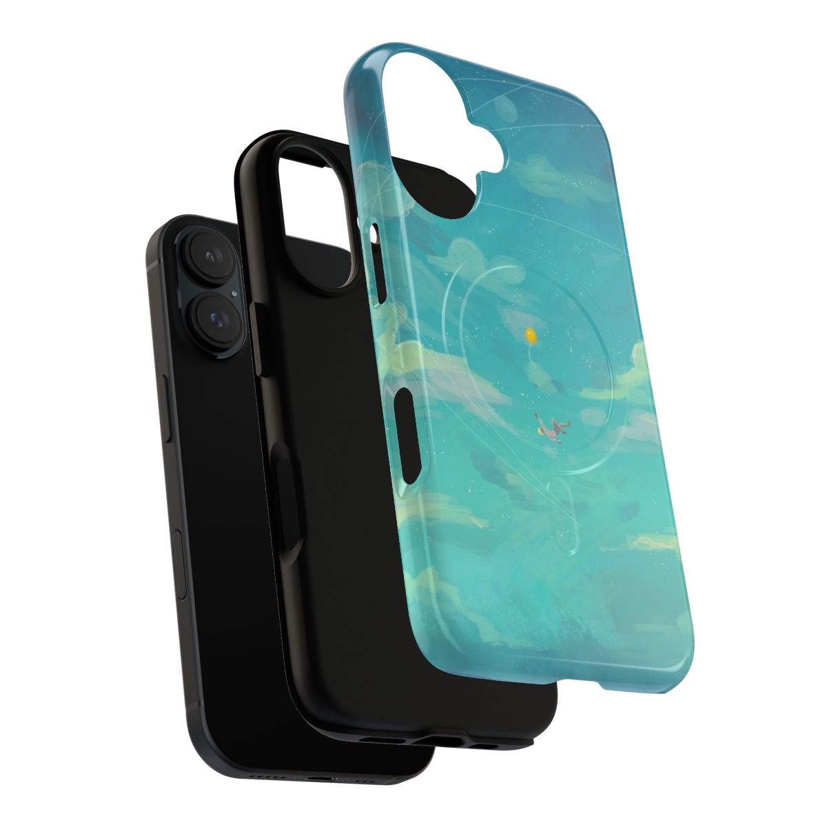 Artistic blue and sky-themed magnetic tough phone case with BTS and Jimin imagery - Layers