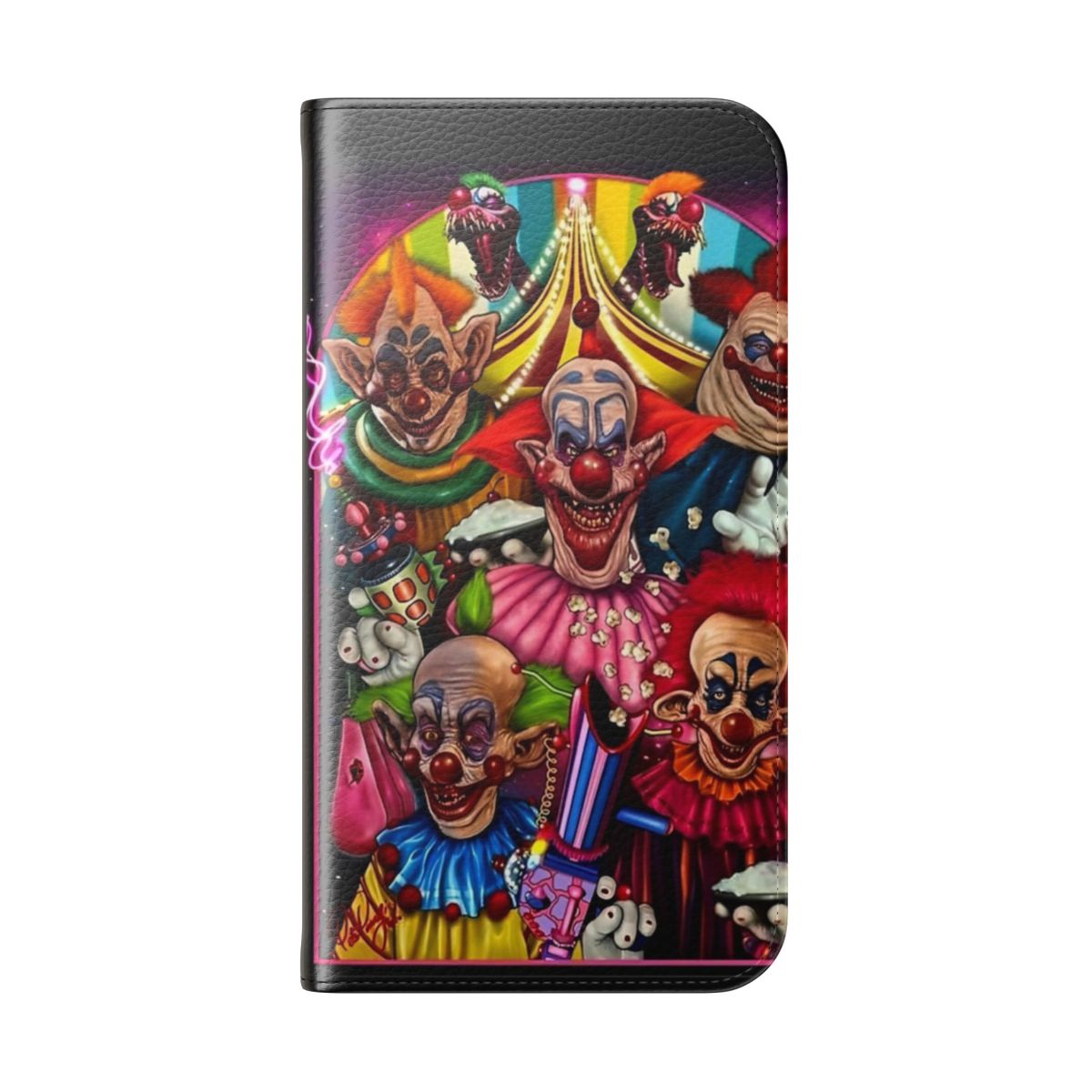 Killer Klowns from Outer Space inspired flip cover phone case - Folded Back