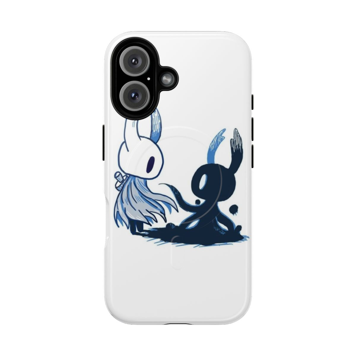 Hollow Knight-inspired tough phone case with blue shade soul design