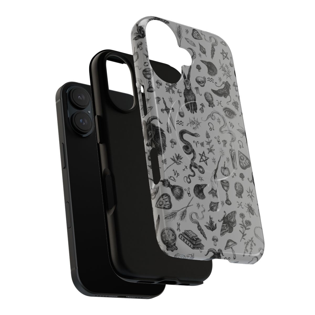 Stylish and protective Salem witch-themed phone case with magnetic closure - Layers