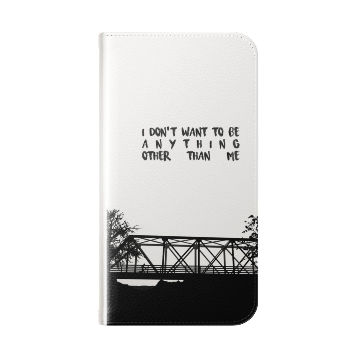 One Tree Hill inspired flip cover phone case with "I Don't Want to Be" design - Folded Back