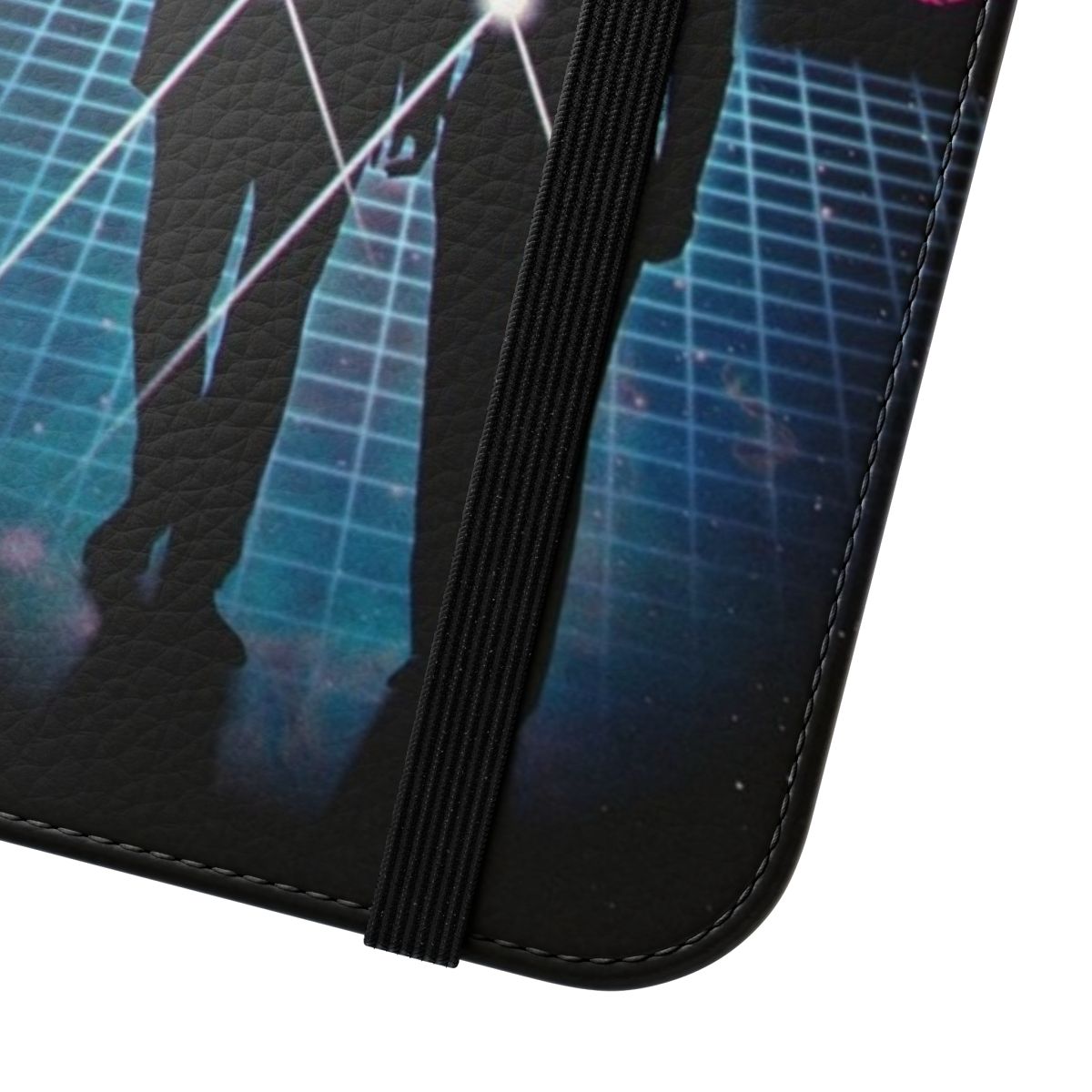 Retro-style "I Want to Believe" inspired flip cover phone case with X-Files theme - Close Up