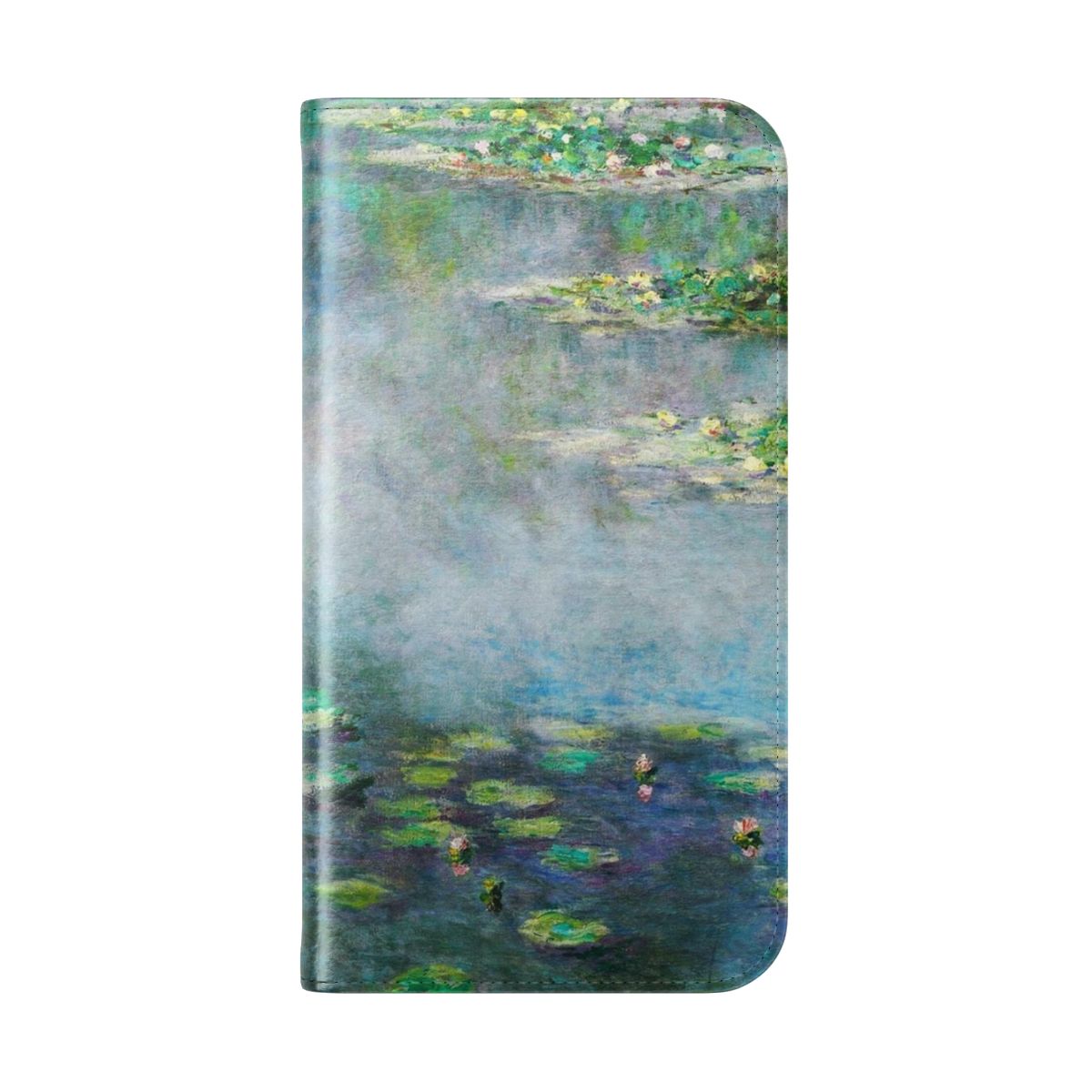 Vintage fine art phone case featuring Claude Monet's 1906 painting of water lilies - Folded Back