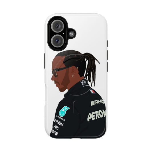 Tough phone case featuring Lewis Hamilton's Mercedes Formula One car from 2021 pre-season testing in Bahrain.