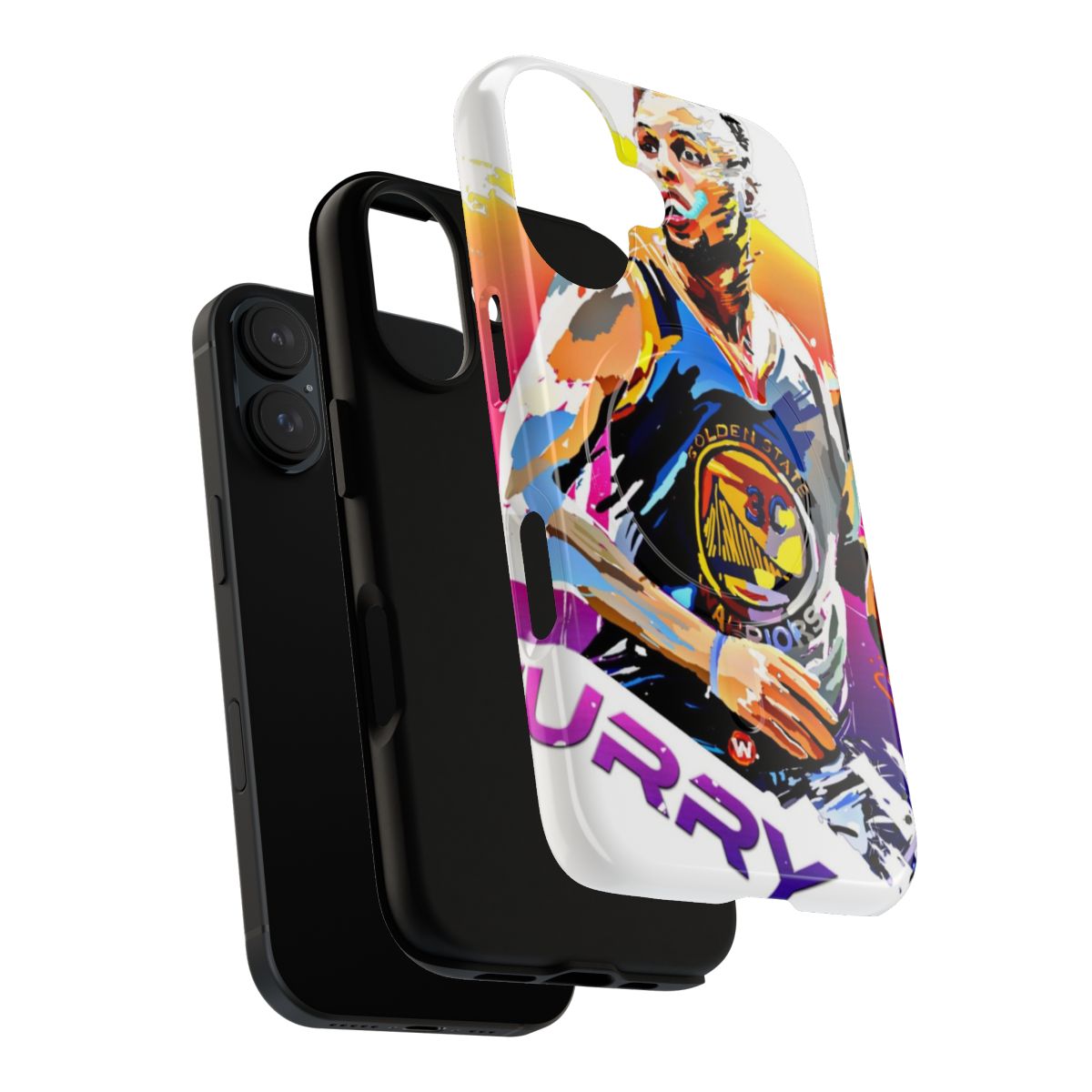 Rugged phone case featuring basketball design and Stephen Curry's jersey number 30 - Layers