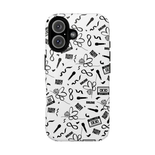 Retro-inspired NKOTB-themed phone case with iconography and confetti design