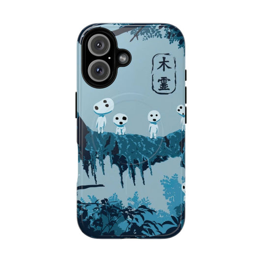 Magnetic tough phone case featuring Studio Ghibli characters like Totoro, Ponyo, and Calcifer.