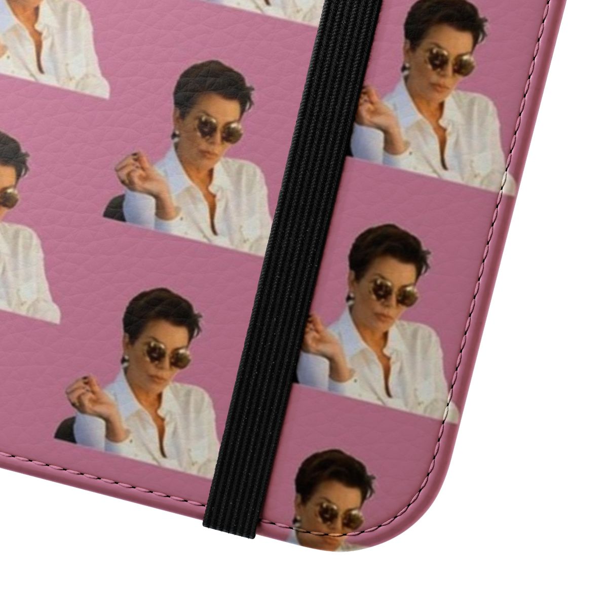 Kris Jenner-inspired flip phone case with sleek design - Close Up