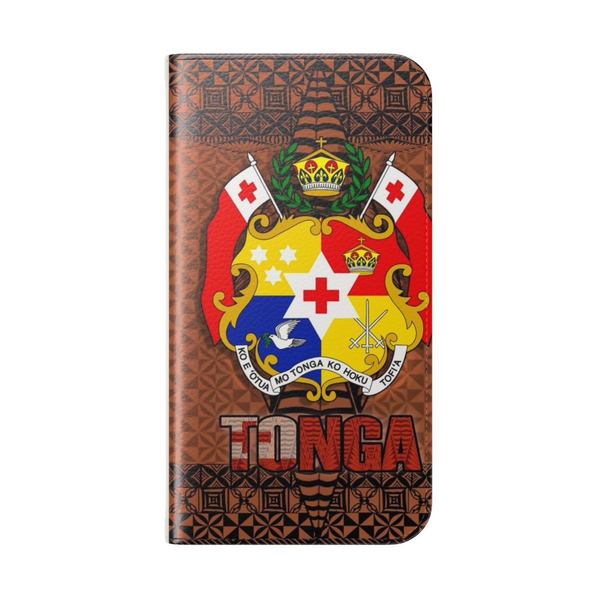 Polynesian-inspired Tonga phone case featuring vibrant Tongan designs - Folded Back