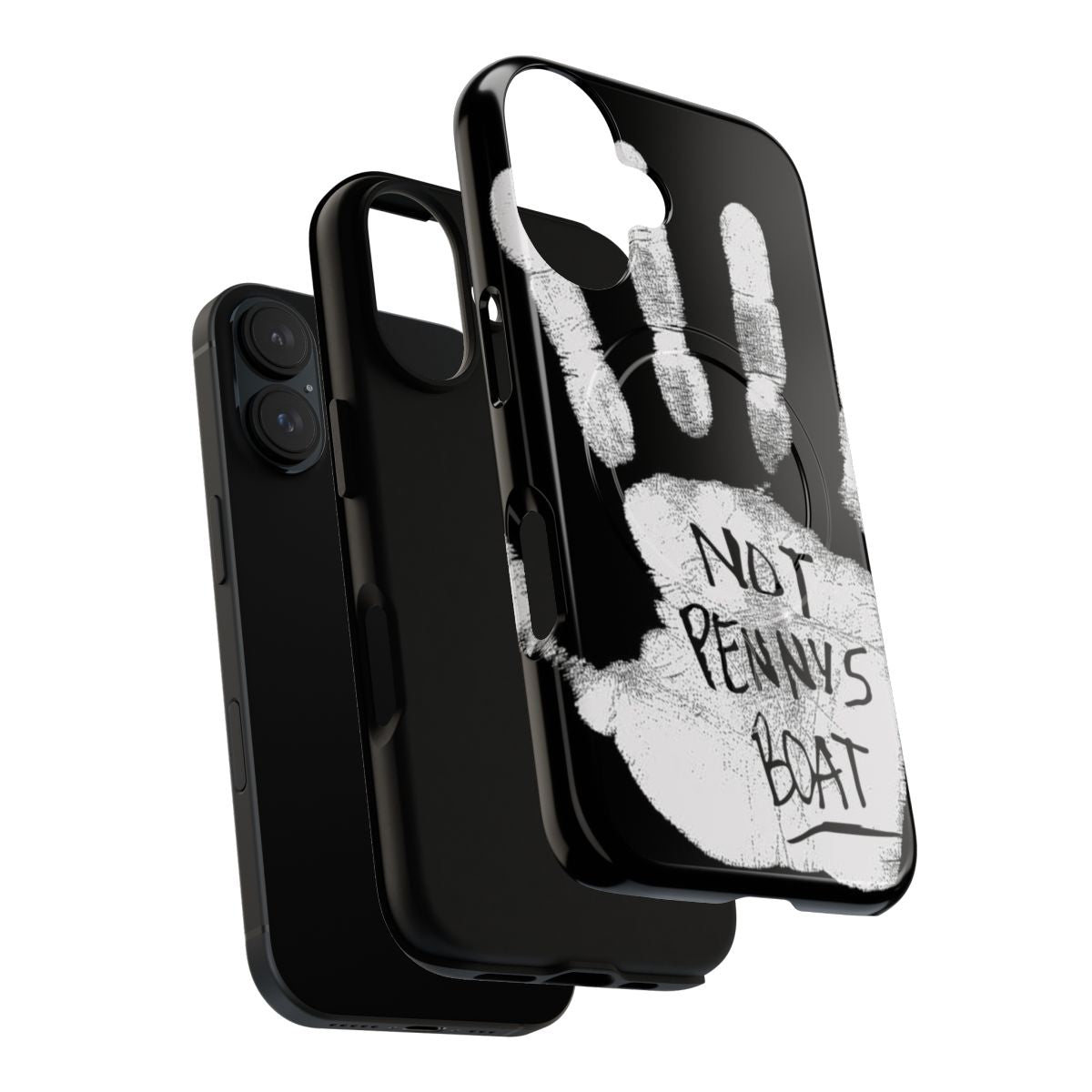 A white phone case with the "Not Penny's Boat" handprint design from the TV series Lost. - Layers