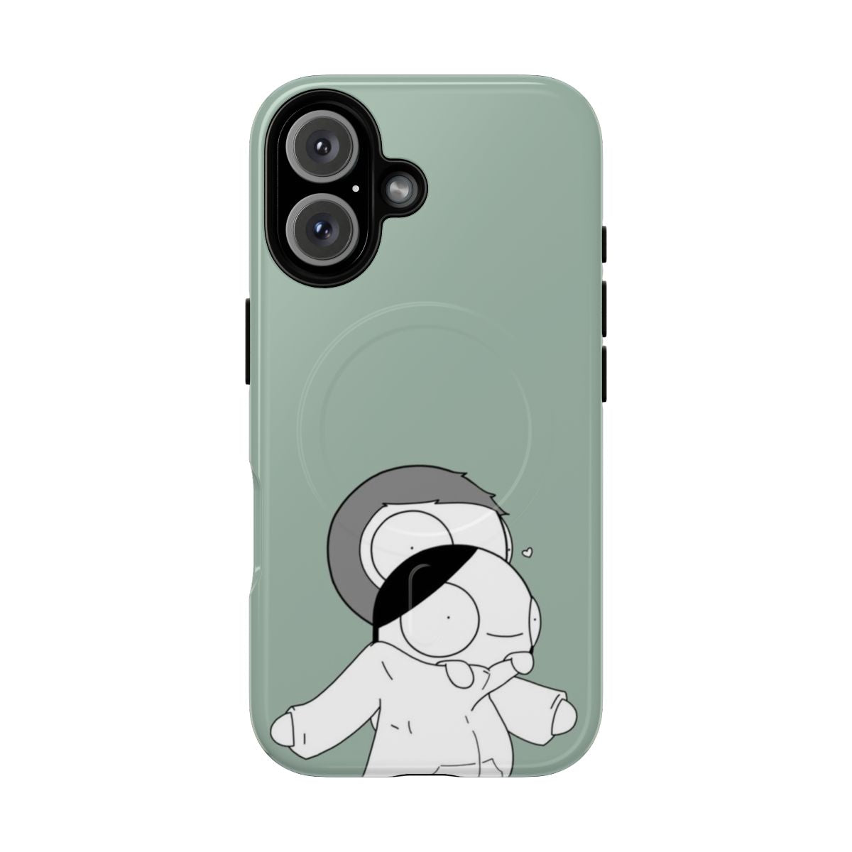 Cozy magnetic phone case with sweater burrito design inspired by Catana Comics