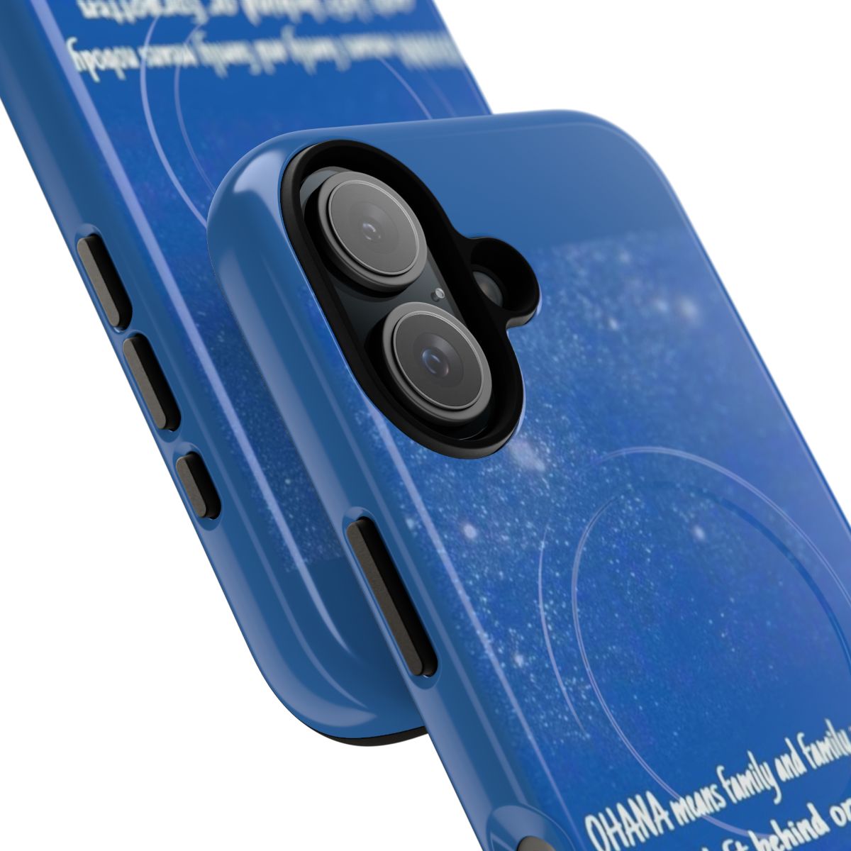 Stitch and Ohana-themed magnetic tough phone case - Detail