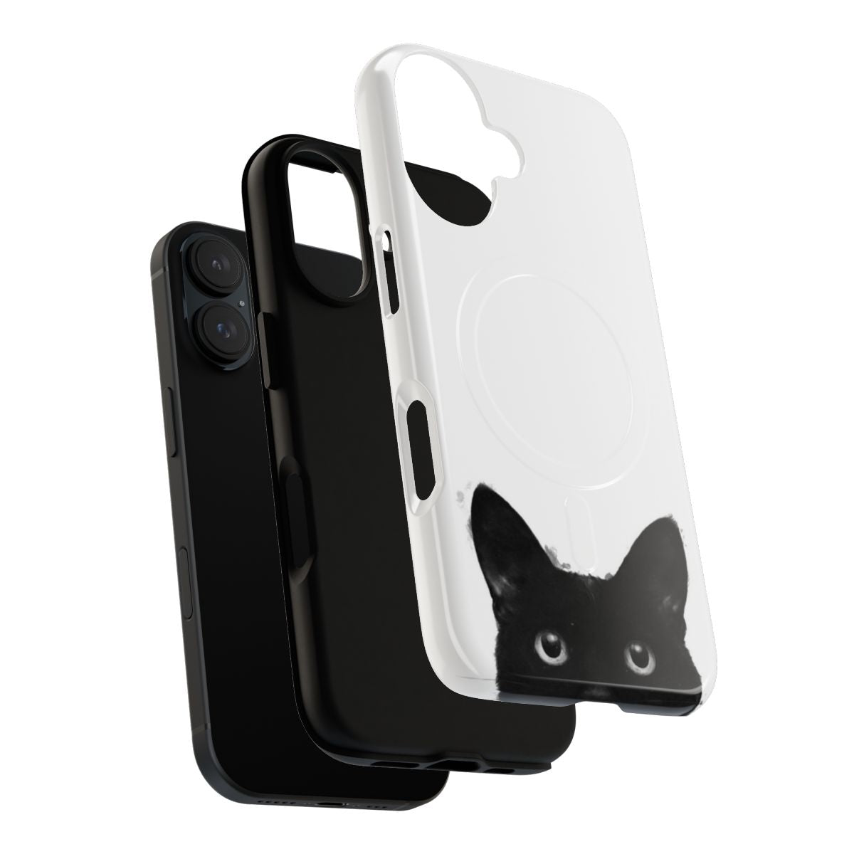 Minimalist black and white watercolor design on a tough magnetic phone case - Layers