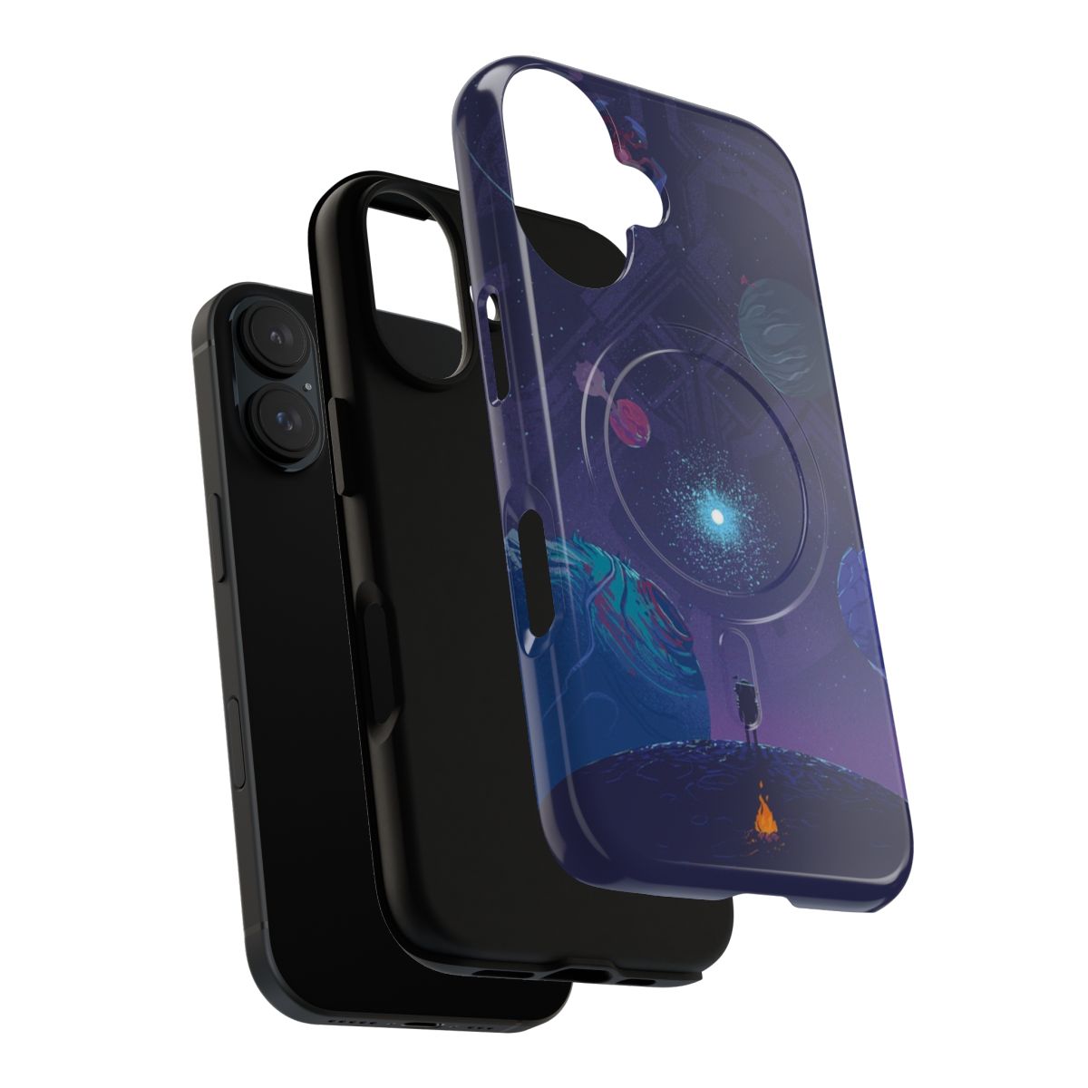 Outer Wilds-inspired magnetic tough phone case with space-themed design - Layers