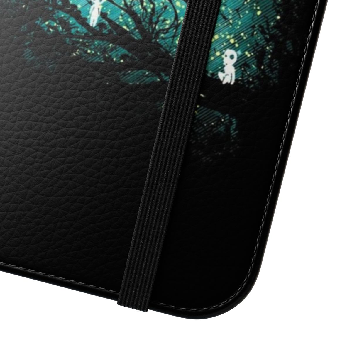 Flip cover phone case featuring a fantasy artwork of tree spirits - Close Up