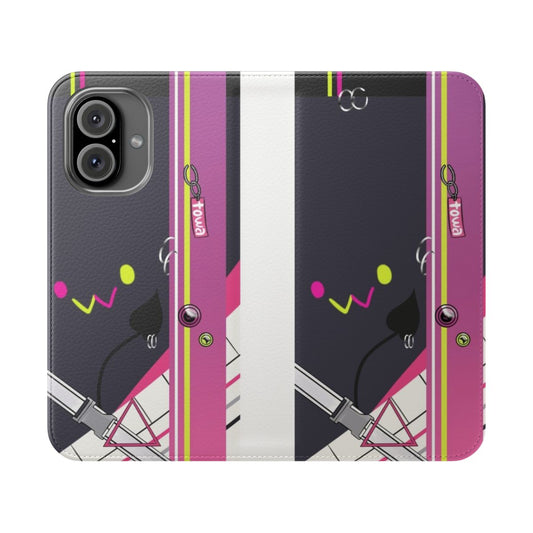 Tokoyami Towa inspired flip cover phone case with anime design