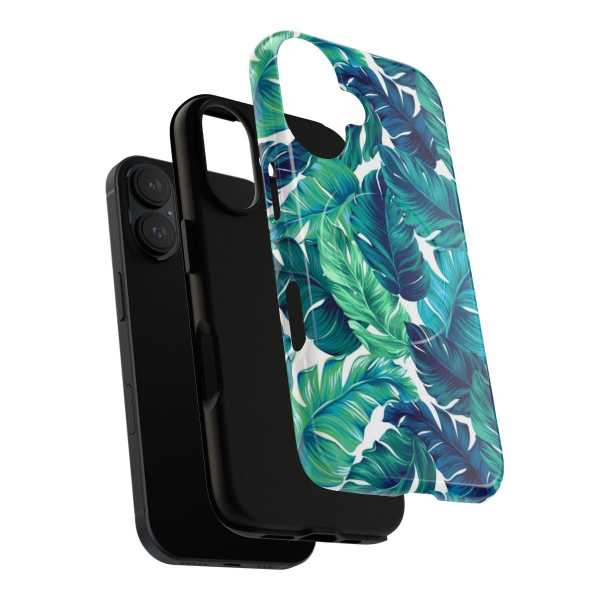 Colorful and vibrant tropical banana leaf pattern phone case - Layers