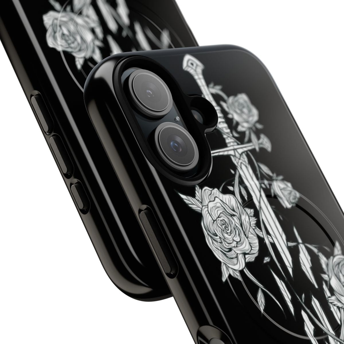 Magnetic tough phone case featuring lineart design of the Broken Sword from the Lord of the Rings universe - Detail