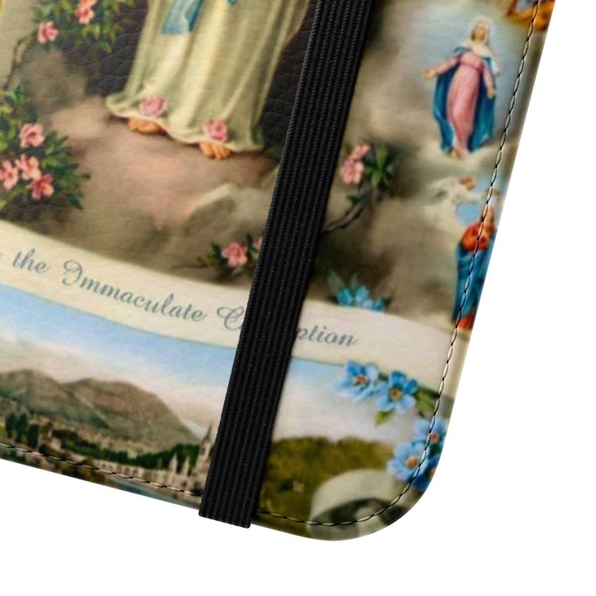 Devotional Immaculate Conception Phone Case with Virgin Mary Artwork - Close Up