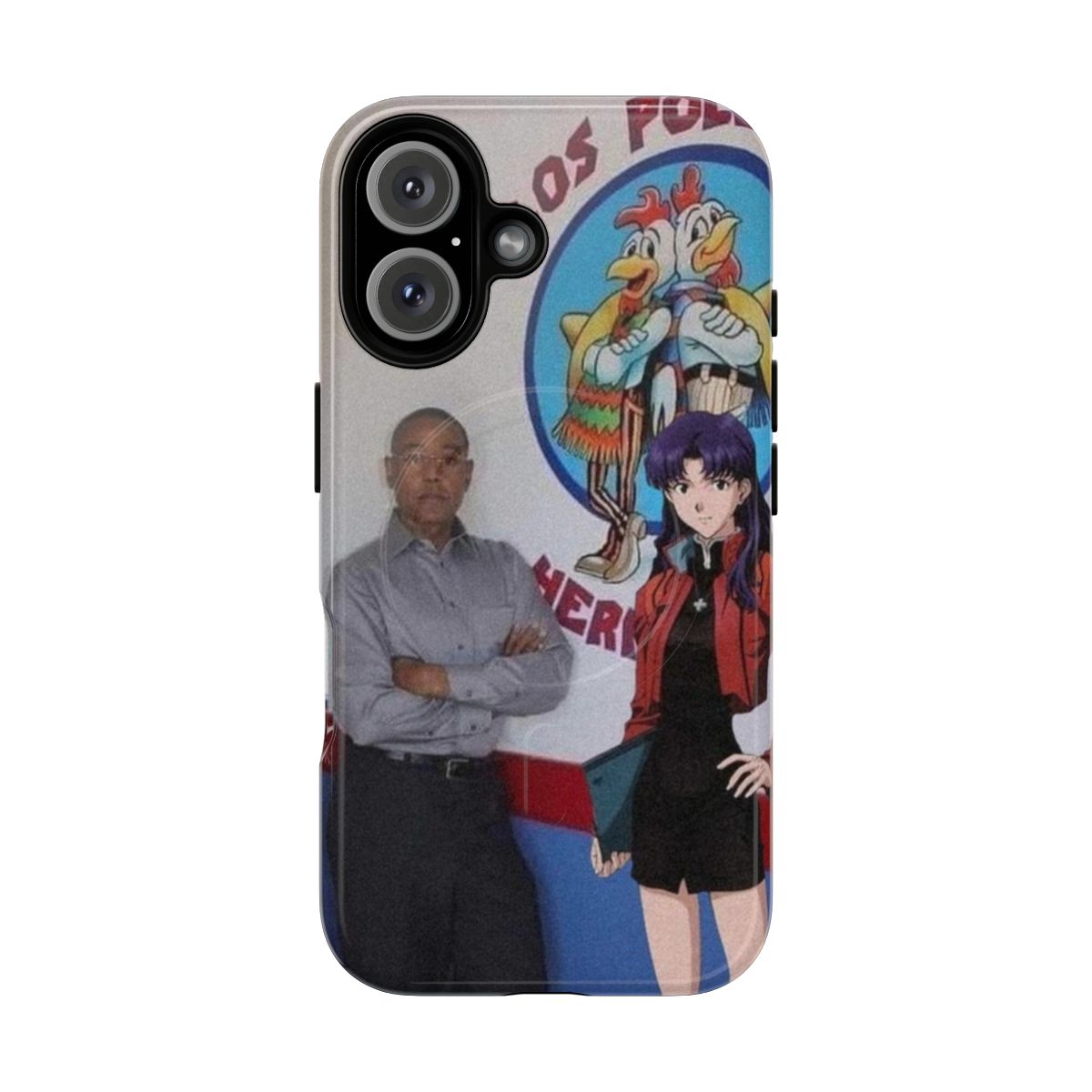 Magnetic tough phone case featuring Gus from Breaking Bad and Misato from Evangelion