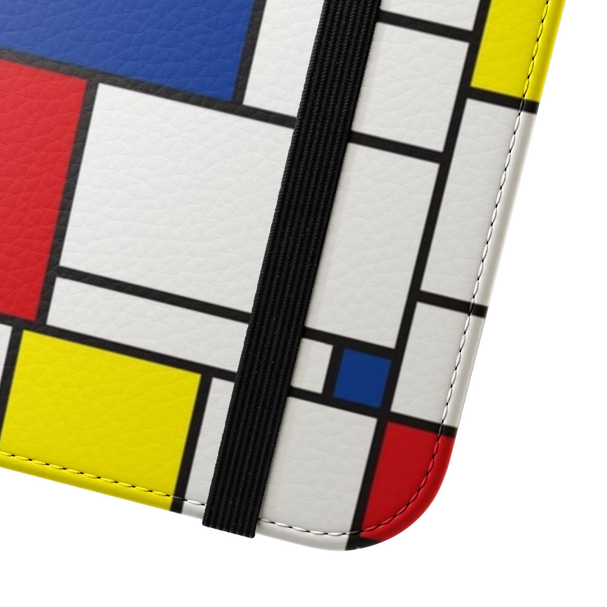 Minimalist Mondrian-Inspired Modern Phone Case with Colorful Abstract Geometric Design - Close Up