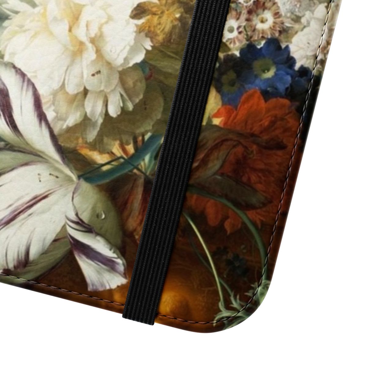 A beautiful phone case featuring a floral and melancholic design, perfect for literature enthusiasts. - Close Up