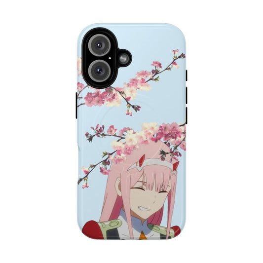 Sakura Zero Two Anime Phone Case with Magnetic Tough Cover