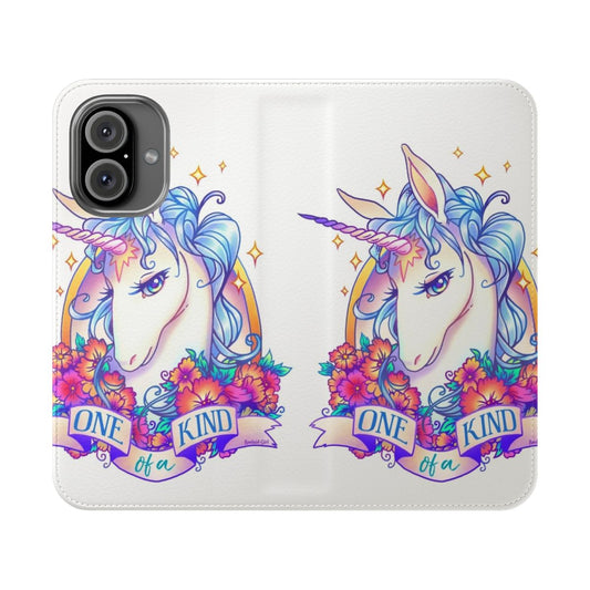 Unicorn phone case with fantasy creature and tattoo style design