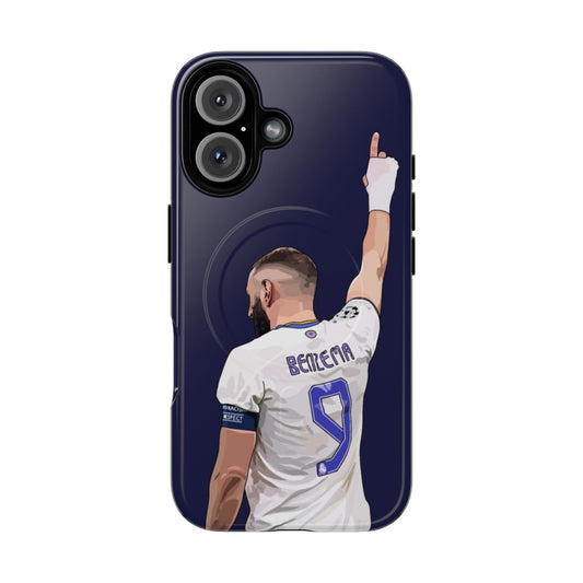 Karim Benzema inspired phone case featuring the Real Madrid and France national team player