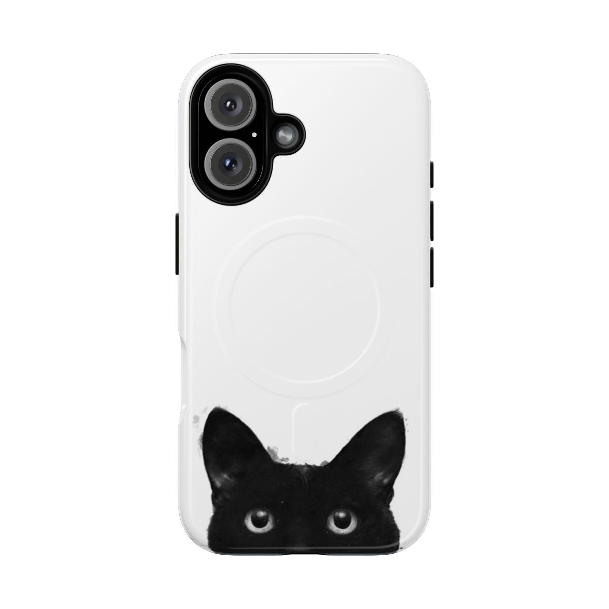 Minimalist black and white watercolor design on a tough magnetic phone case