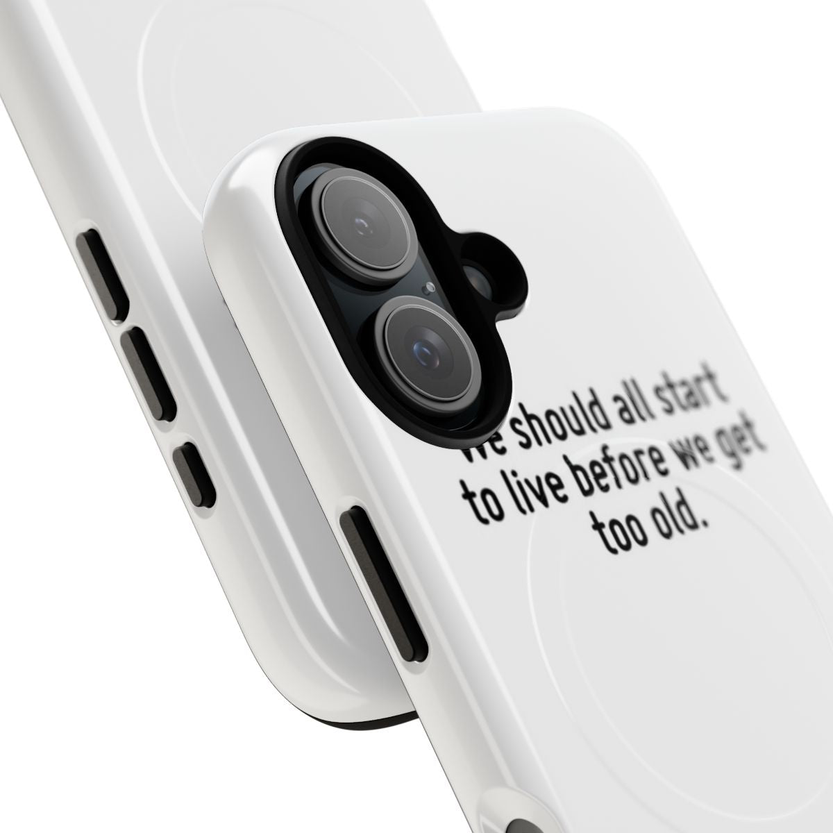 Motivational phone case featuring an inspirational life quote - Detail