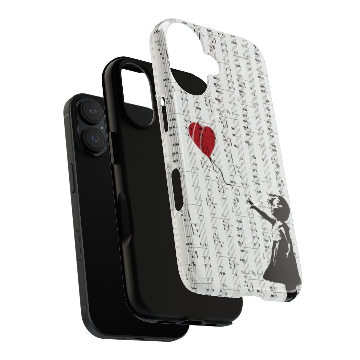 Magnetic phone case featuring the iconic Banksy artwork "Girl with a Red Balloon" - Layers