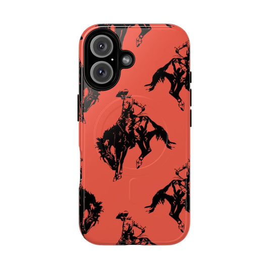 Cowboy-themed magnetic phone case with a tough, durable design