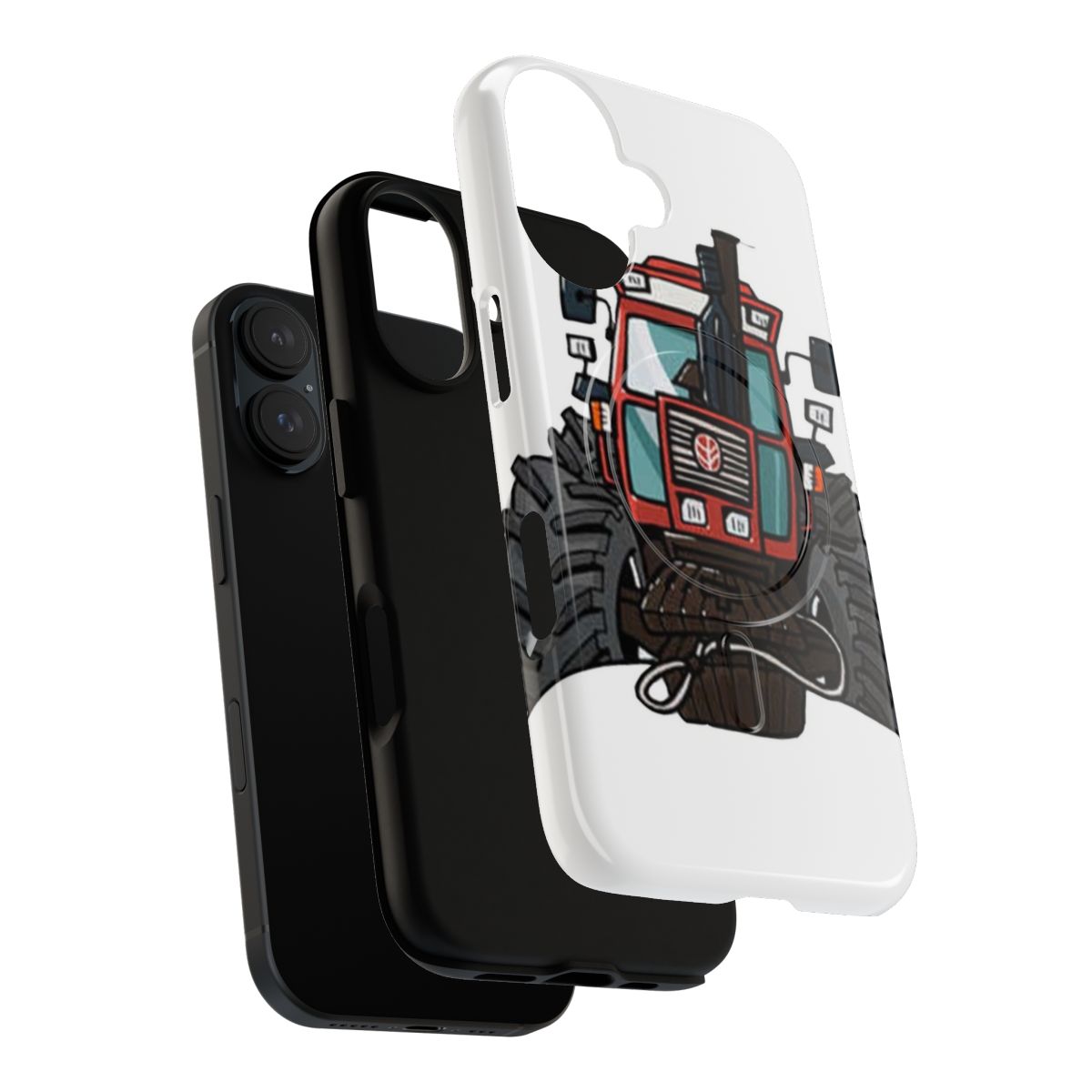 Magnetic tough phone case with tractor and farm machinery design - Layers