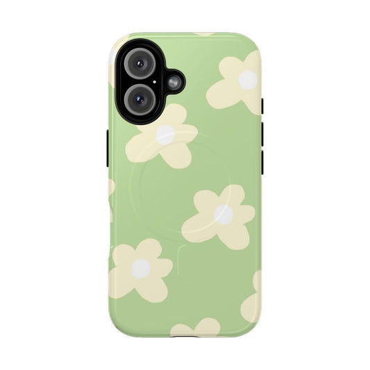 A green and yellow floral phone case with a magnetic closure for golf le fleur fans.